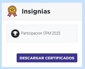 Certificados de participación OPM 2025 disponibles