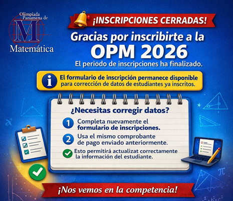 Cierre de las inscripciones OPM 2026