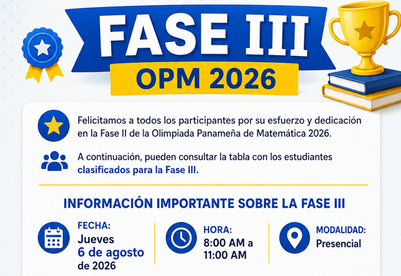 Clasificados para la Fase III de la OPM 2026